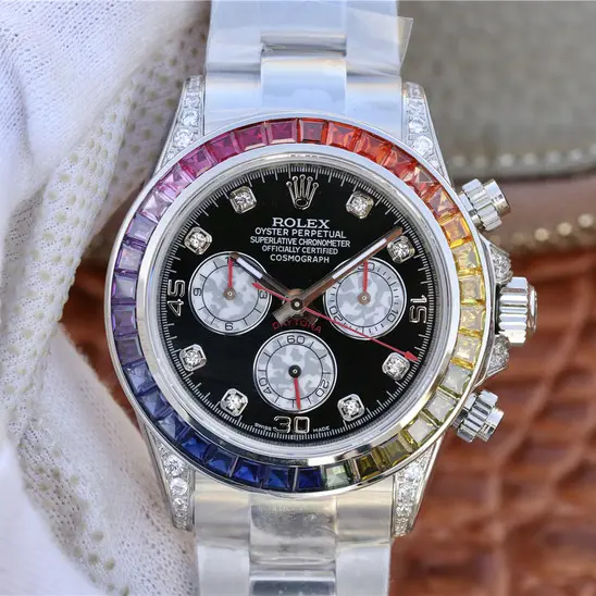 Rolex Daytona Rainbow Diamond Silver 40 mm - Image 5
