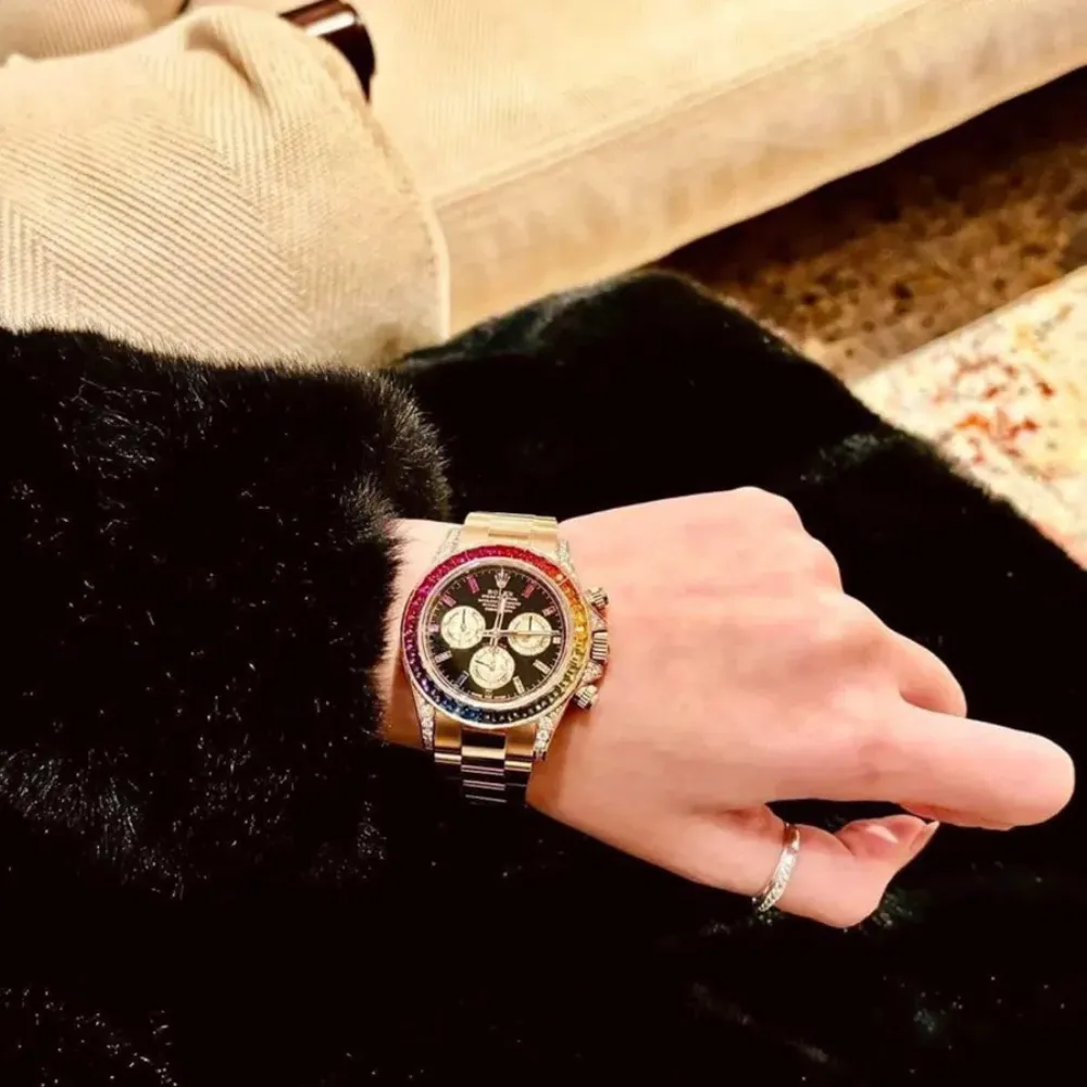 Rolex Daytona 116598RBOW 'Rainbow' Yellow Gold Black Dial Sapphire Bezel - Image 5