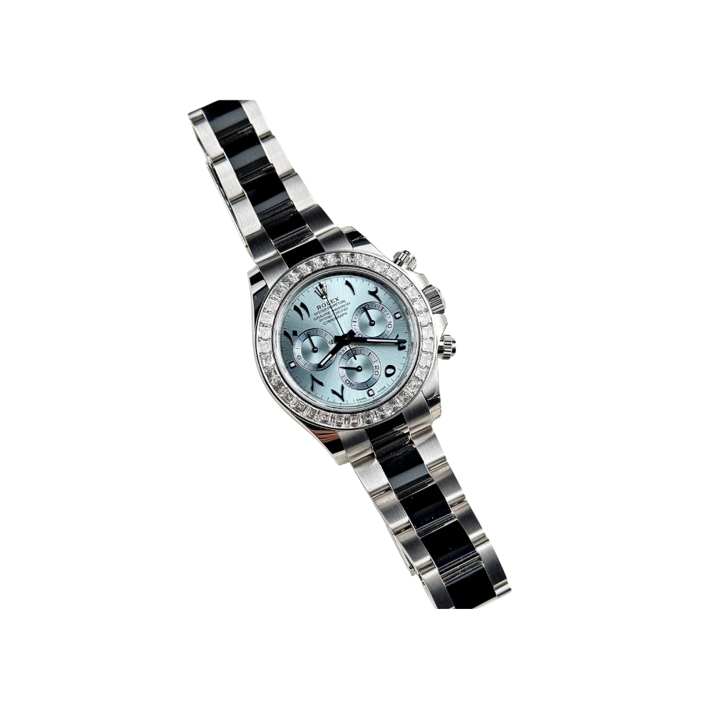 Rolex Daytona 116576TBR Platinum Diamond Ice Blue Arabic Dial - Image 3
